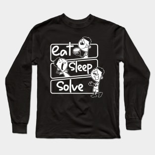 Eat Sleep Solve Repeat Speed Cubing Puzzle Cube design Long Sleeve T-Shirt
